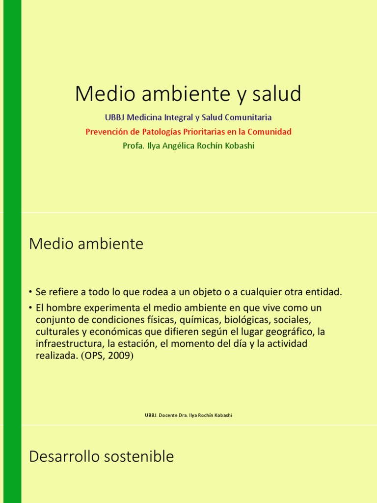 Medio Ambiente y Salud | PDF | Desarrollo sostenible | Sustentabilidad