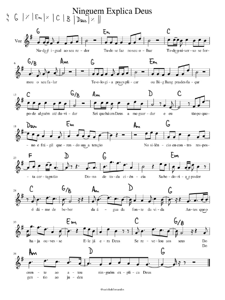 Ninguem Explica Deus Cifra PDF