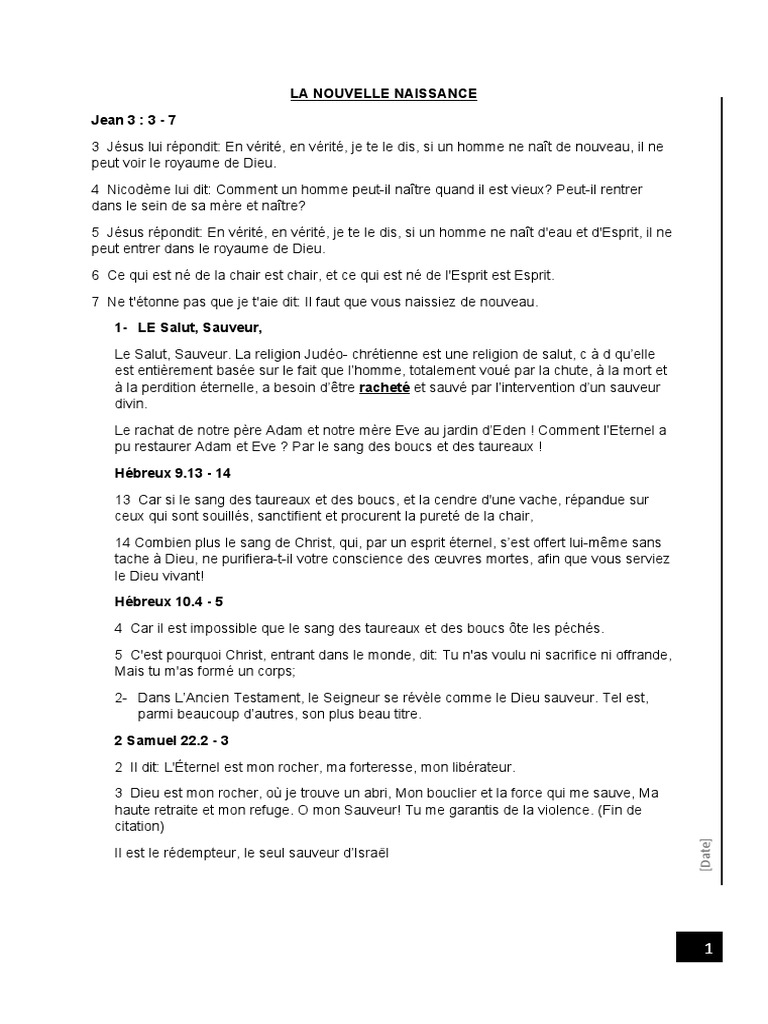 La Nouvelle Naissance en Christ | PDF | Jésus | Épître aux Romains