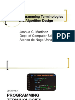 (Revised) CSDC101 Lecture 1 - Terminologies & Algorithm Design