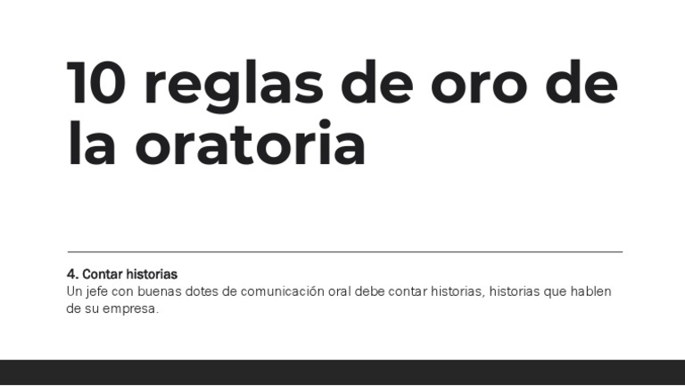 10 Reglas de Oro de La Oratoria 4 | PDF | Crecimiento personal y ...