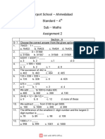 STD - 4th - Maths - Assignment 2