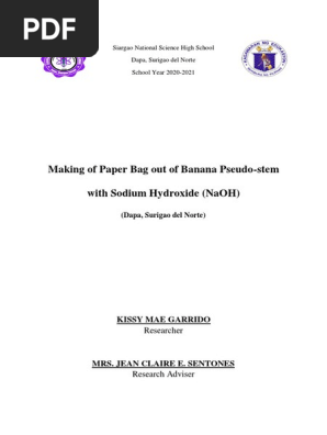 MAKING OF PAPER BAG OUT OF BANANA PSEUDO-STEM WITH SODIUM HYDROXIDE (NaOH)