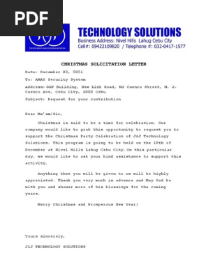 CHRISTMAS SOLICITATION LETTER