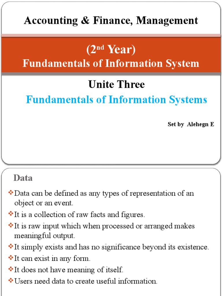 Fundamentals of Information System 2nd Year Unite 3 | PDF | Information ...