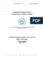 Pedoman Penyusunan Laporan PKL 2021-2022