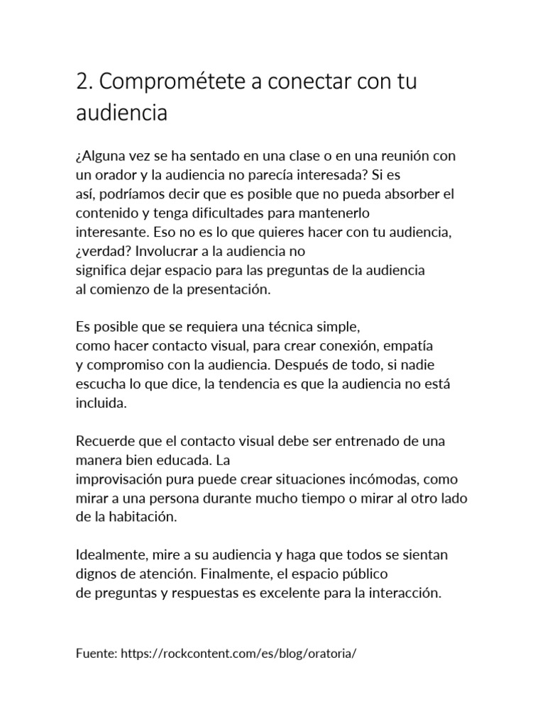 Comprométete A Conectar Con Tu Audiencia Pdf