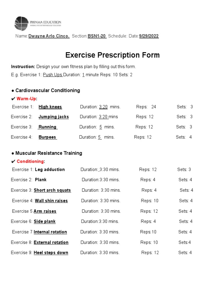 Module 3 Exercise Prescription PDF