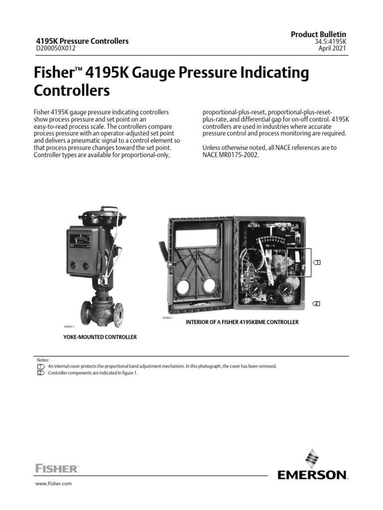 Product Bulletin Fisher 4195k Gauge Pressure Indicating Controllers en ...