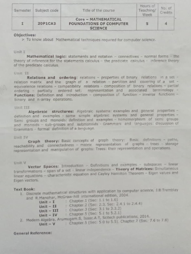 Discrete Mathematical Structures With Applications To Computer Science Pdf