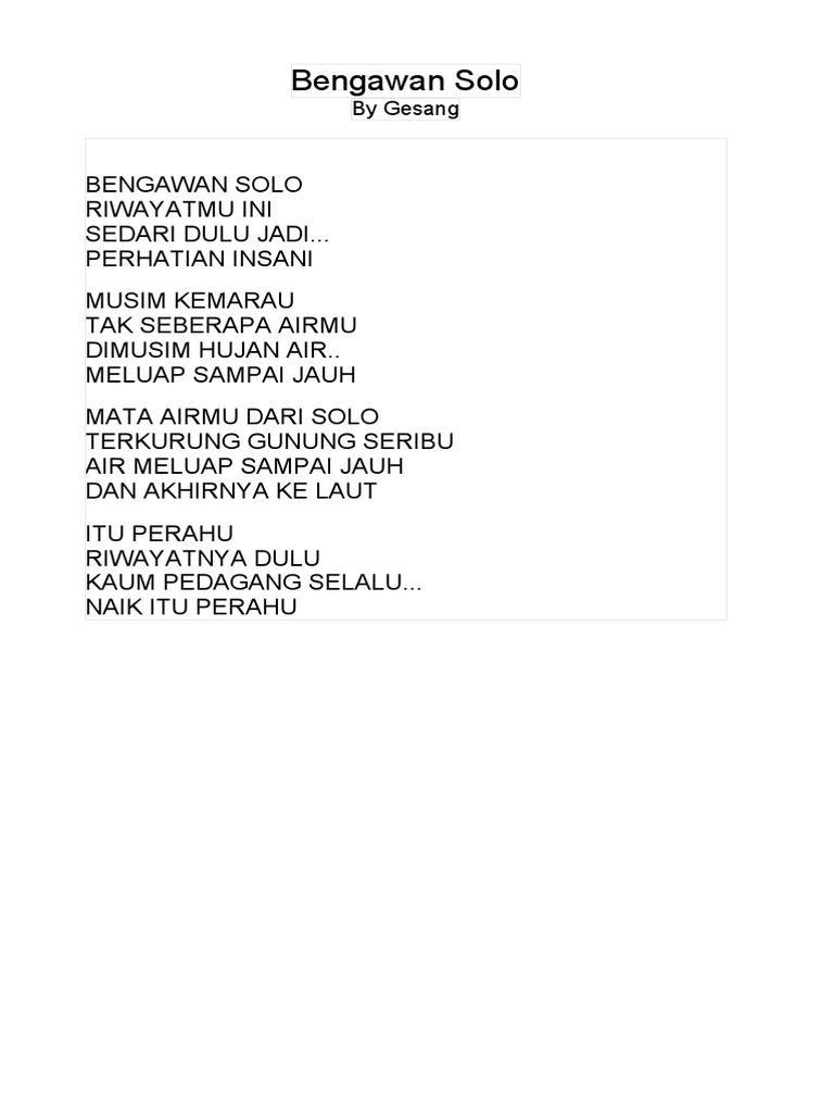 Bengawan Solo PDF