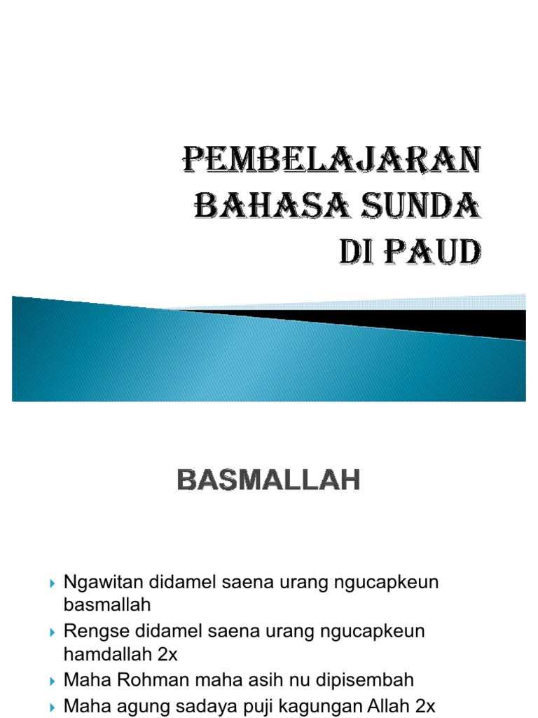 Pembelajaran Bahasa Sunda Di Paud