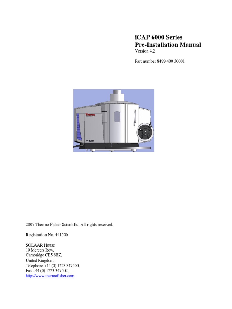 ICAP 6000 Spectrometers PreInstallation Manual v4 2 PDF Ac Power
