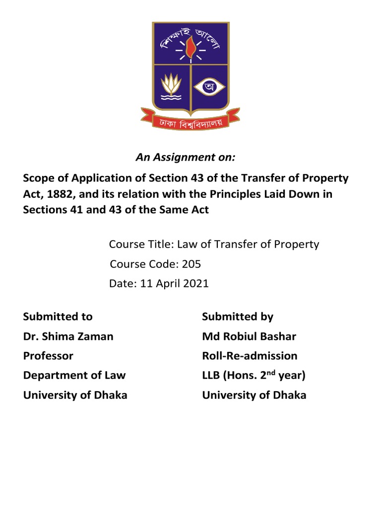 Section 43 Application in Property Transfers | PDF | Estoppel ...
