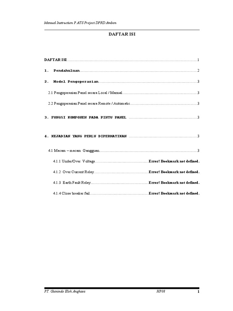 Panduan Manual Pengoperasian Panel ATS | PDF | Komputer | Teknologi ...