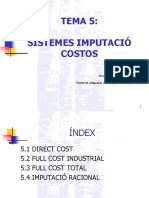 Presentació Tema 5 Sistemes Imputació de Costos