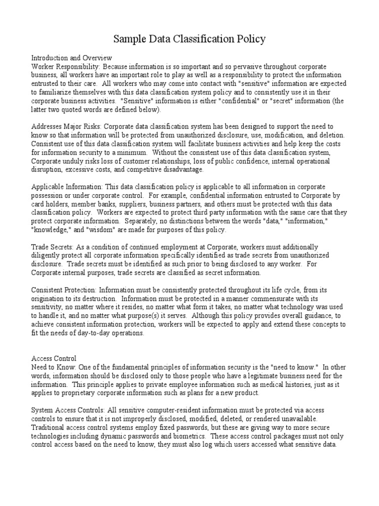 Data Classification | PDF | Information | Computer Network