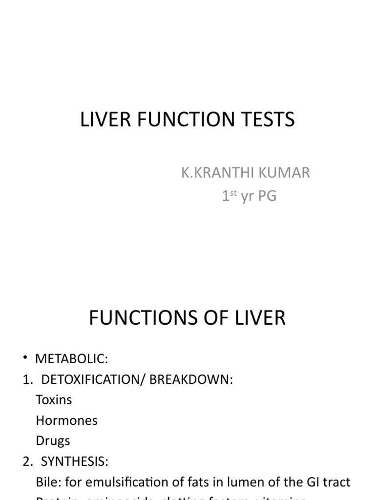 Comprehensive Guide to Liver Function Tests | PDF | Science & Mathematics