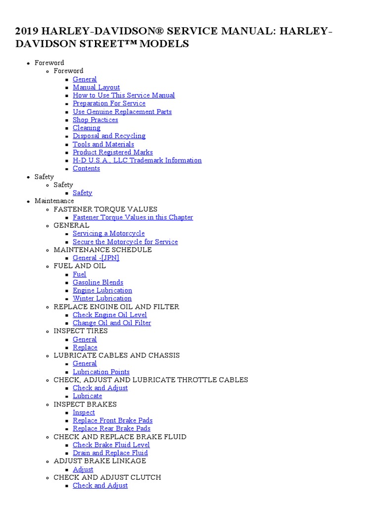 2019 HARLEY DAVIDSON SERVICE MANUAL intelligence overview