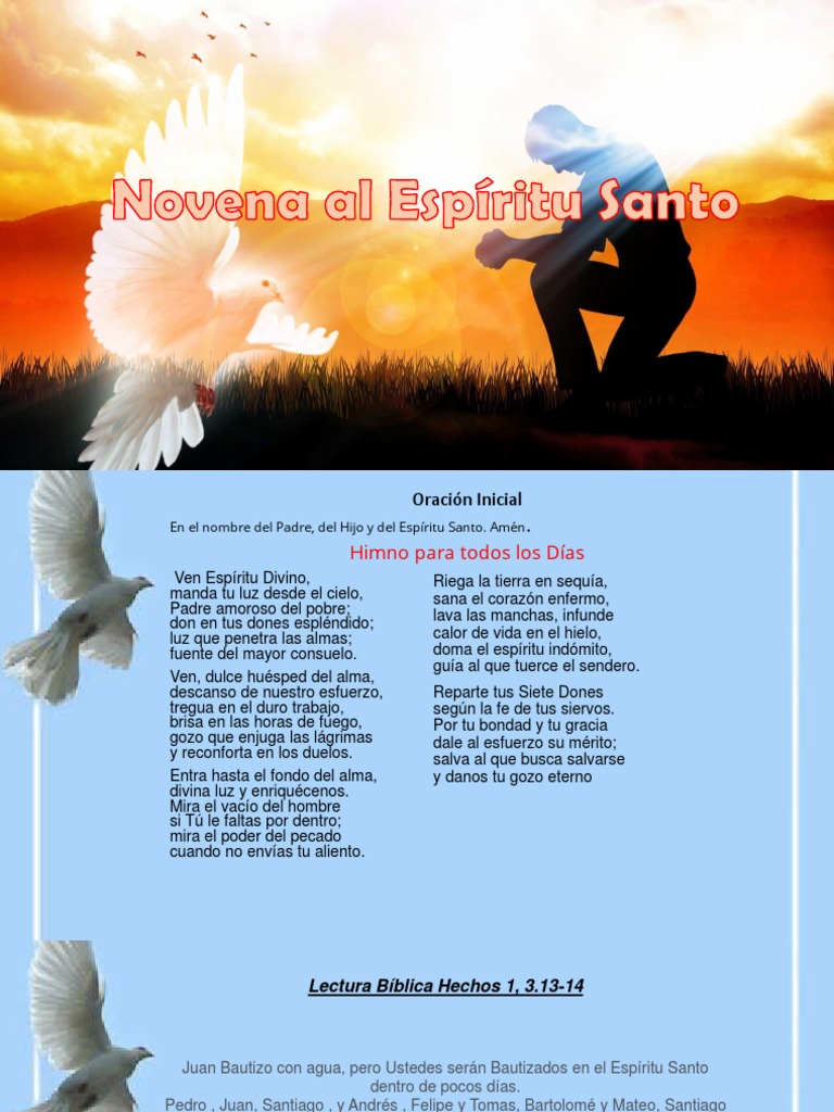 Novena Al Espíritu Santo PDF orador del Señor Oración