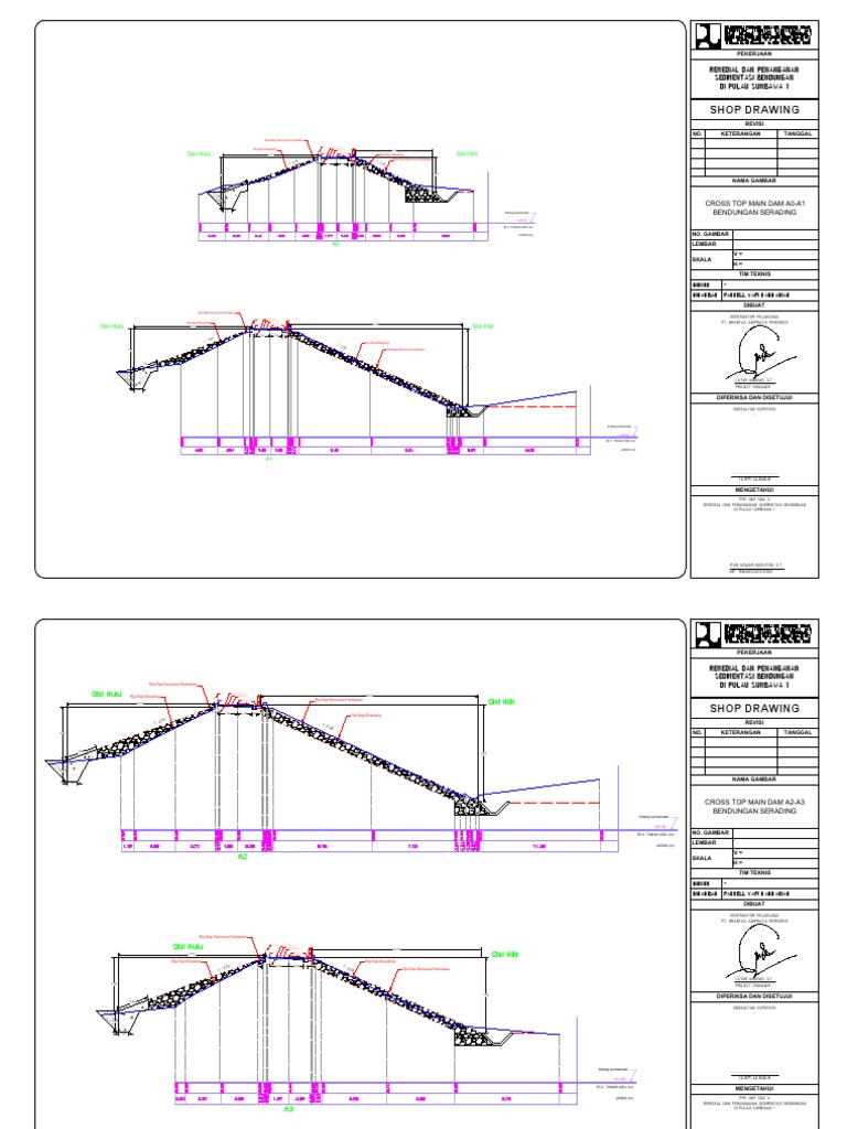 Cross Section Main Dam Serading Warna | PDF