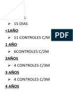 7 Dias 15 DIAS 11 Controles C/M 6controles C/2M 4 Controles C/3M 4 Controles C/3M