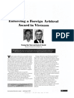 Enforcing A Foreign Arbitral Award in Vietnam