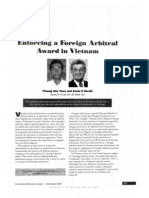 Enforcing a Foreign Arbitral Award in Vietnam
