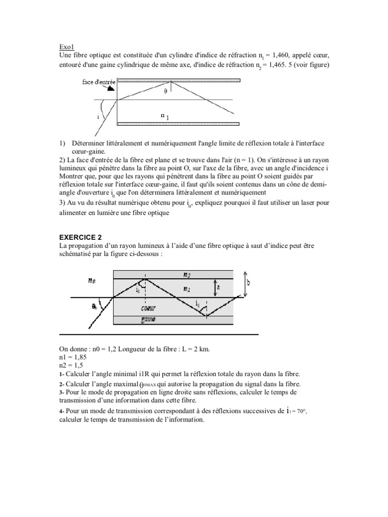 Devoir Fibre Optique2, PDF, Atténuation