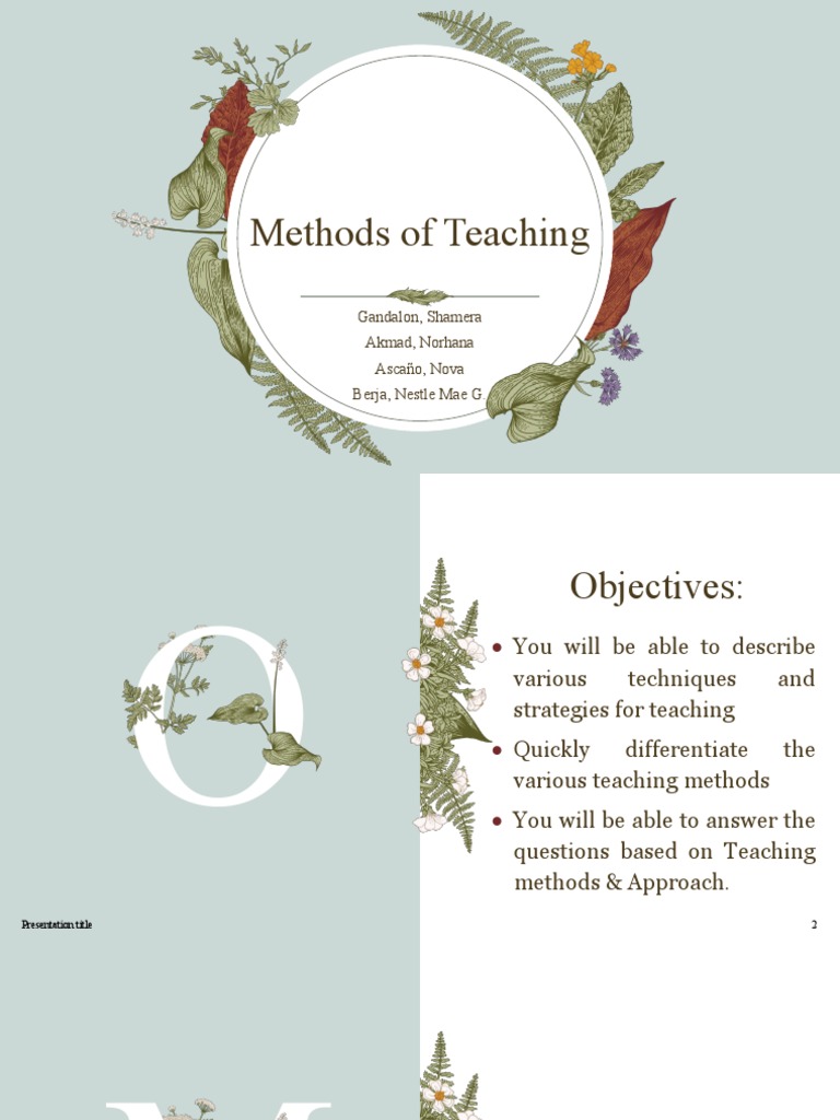 Methods of Teaching PDF Teaching Method Learning