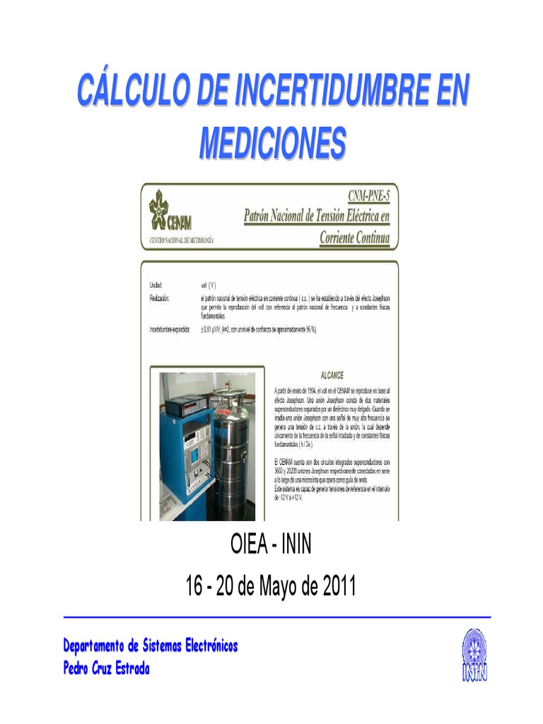Cálculo de Incertidumbre en Mediciones | PDF | Medición | Incertidumbre