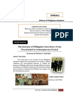 1 - Chapter Ii - Lesson 2 - History of Philippine Literature