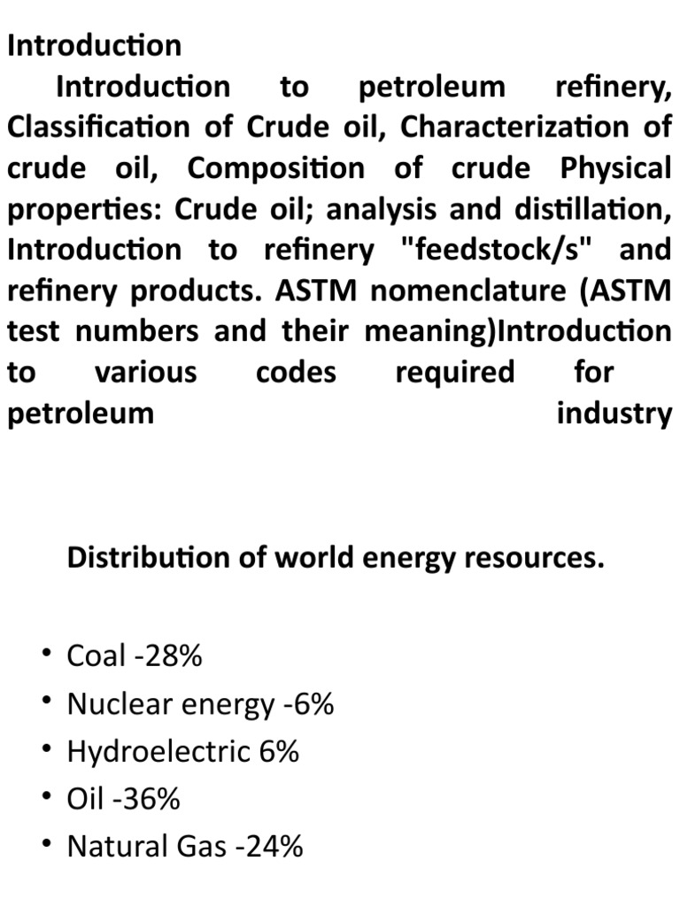 Unit 1 Petroleum Refinery Pdf Liquids Physical Sciences