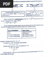 Characteristics The Quadratic Equations Using The Discriminant