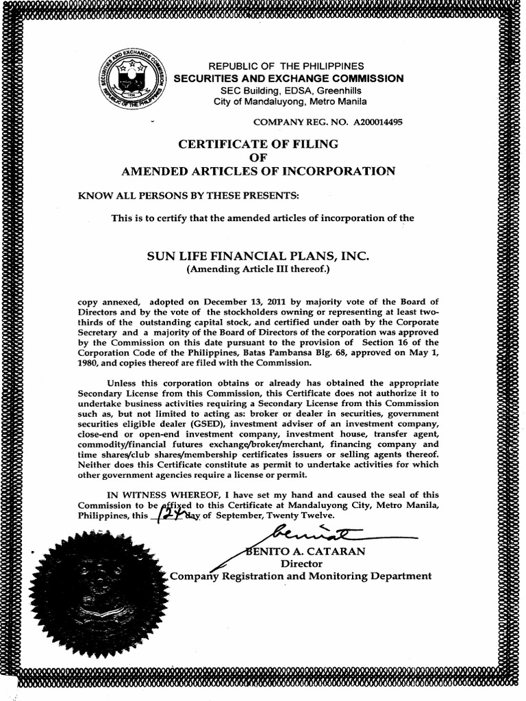 Amended articles of incorporation pdf
