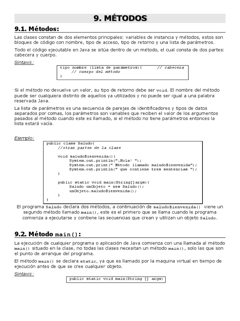 Unidad 9 - Metodos | PDF | Constructor (Programación Orientada a ...