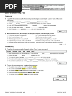 Unit 9 Short Test 1B: Grammar