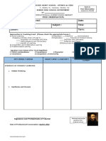Peer Observation Form Template (Evidence of Student Learning)