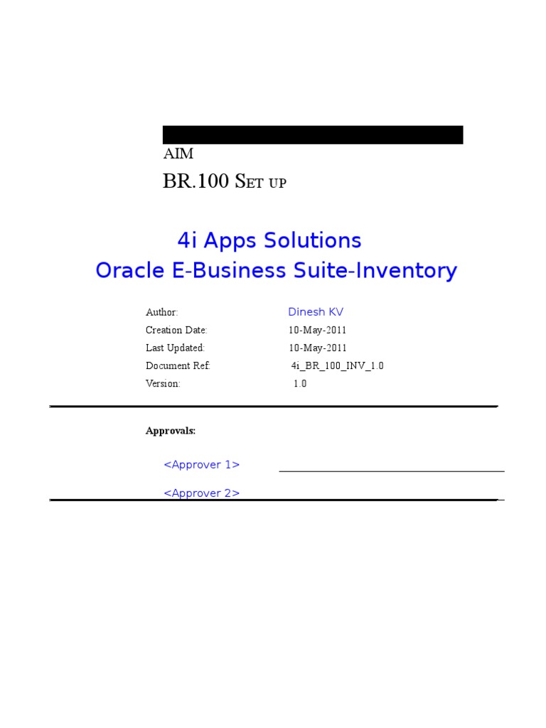 Oracle EBS Inventory Setup Guide | PDF | Inventory | Computing