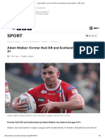 Adam Walker - Former Hull KR and Scotland Prop Dies Aged 31 - BBC Sport