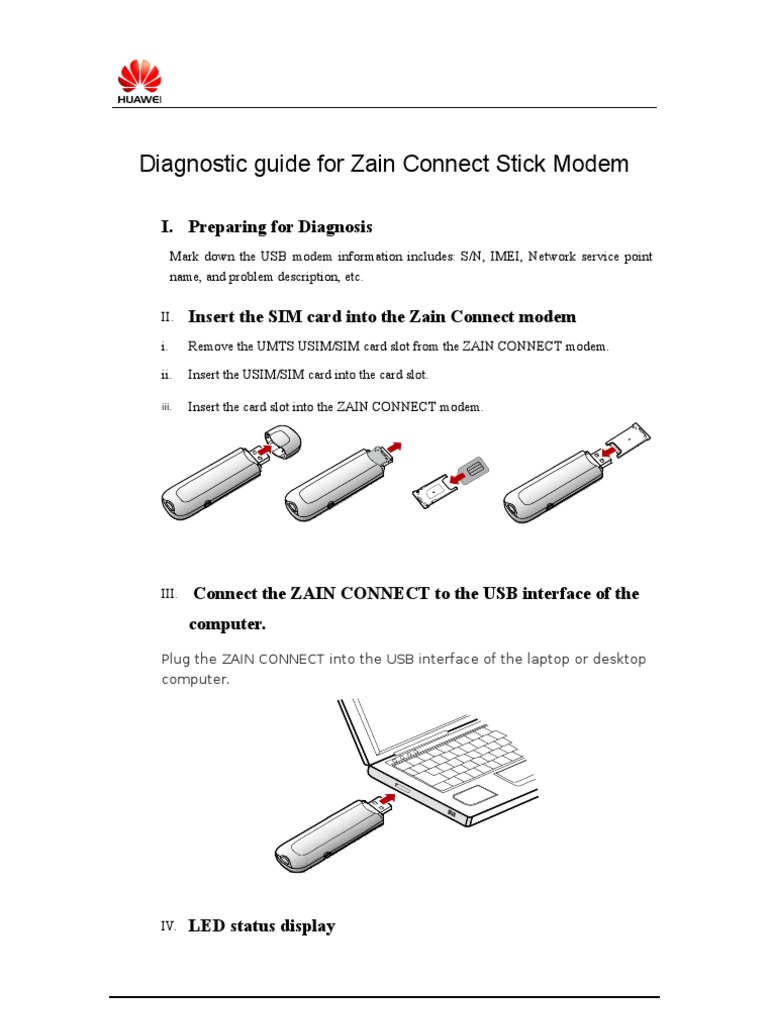 Zain Connect Modem Diagnostic Guide | PDF | Subscriber Identity Module ...