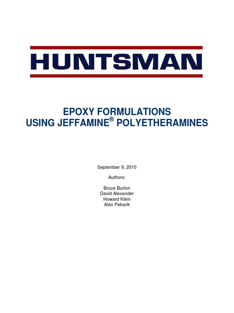 Epoxy Formulations Using JEFFAMINE (R) Polyetheramines - 093010 | PDF ...