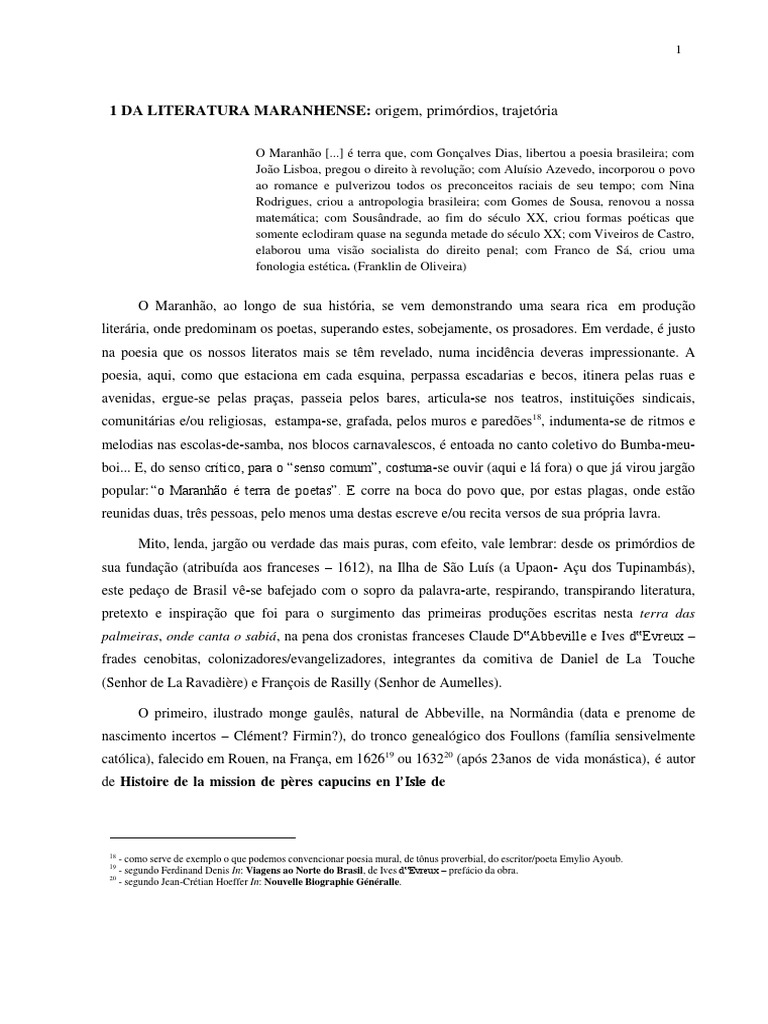 Literatura Maranhense: História e Influências | PDF | Portugal ...