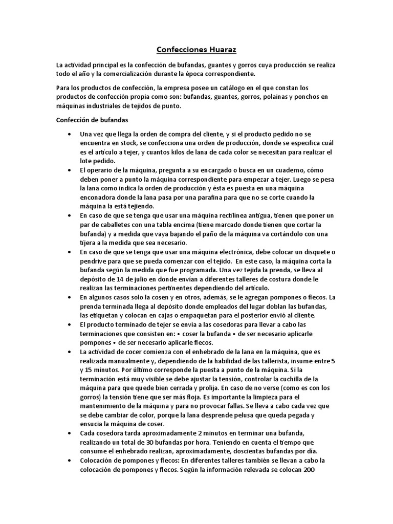 Confecciones Huaraz Pdf