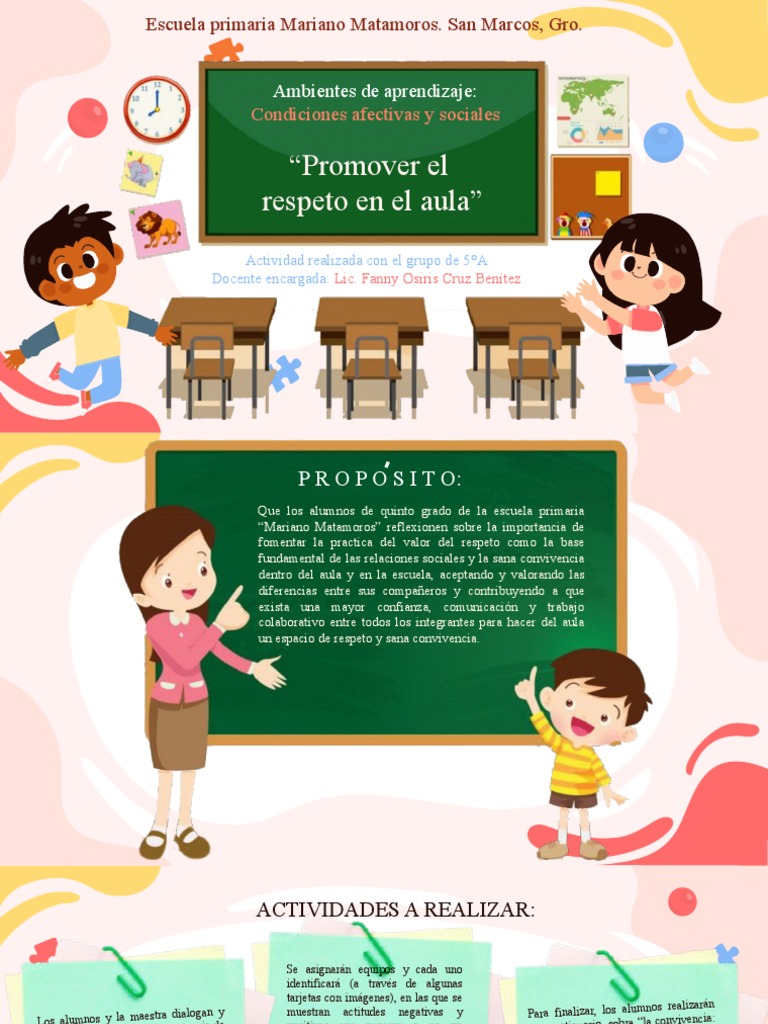 Promoviendo el Respeto en el Aula | PDF | Salón de clases | Educación ...