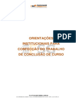 Orientações para Produção Do Trabalho de Conclusão de Curso