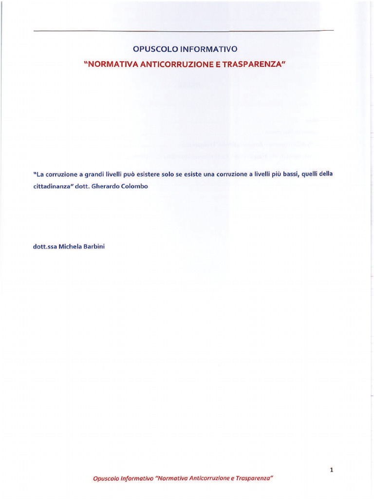 Normativa Anticorruzione e Trasparenza PDF