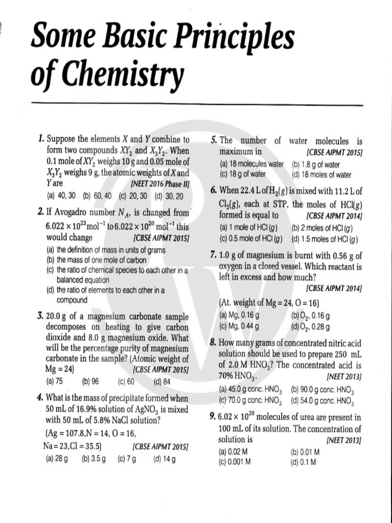 Some basic principles of chemistry pdf