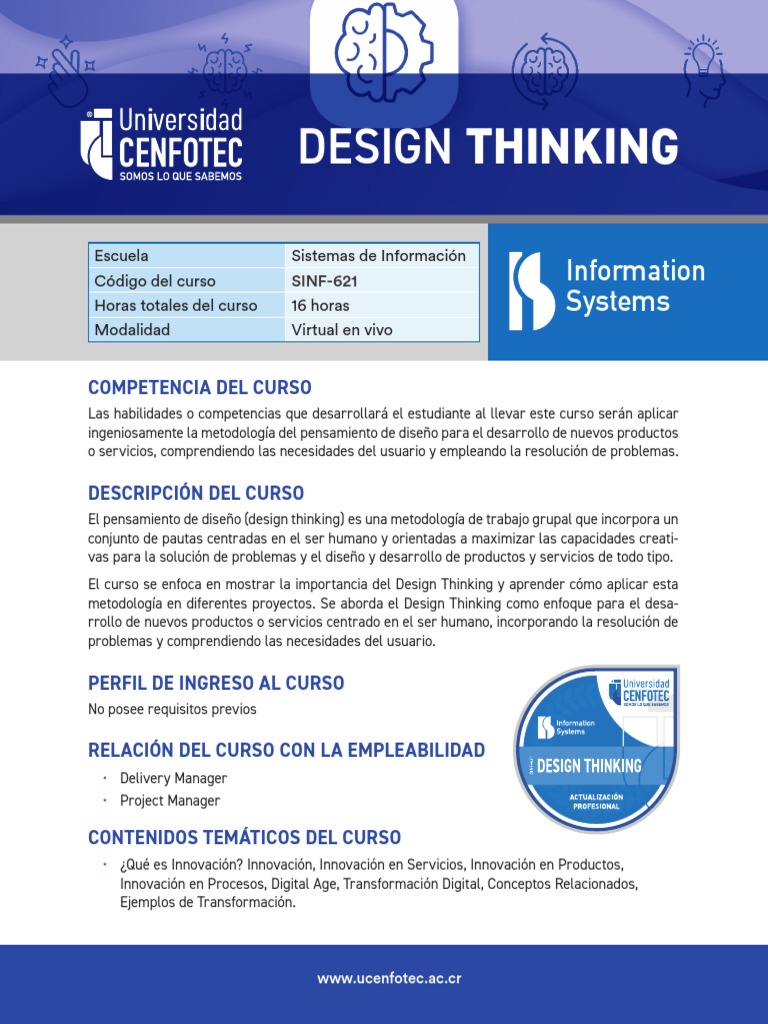 SINF 621 DesignThinking - Vers01 | PDF | El pensamiento de diseño | Diseño