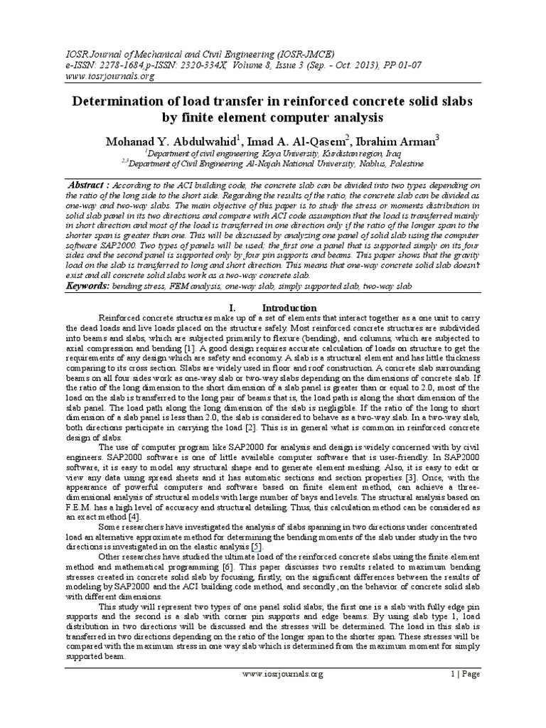 Load Transfer In Concrete Slabs Analysis Pdf Beam Structure Bending